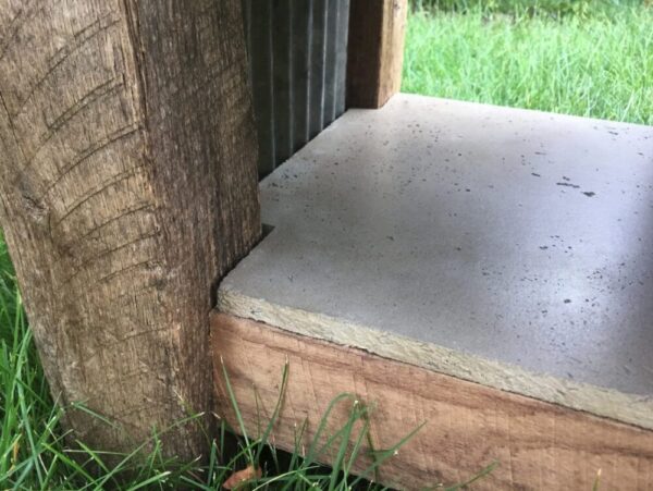 Rustic End Table Furniture with Reclaimed Wood, Metal, and Concrete